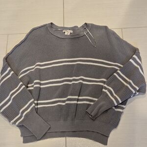 Sincerely Jules Gray and White Striped Sweater